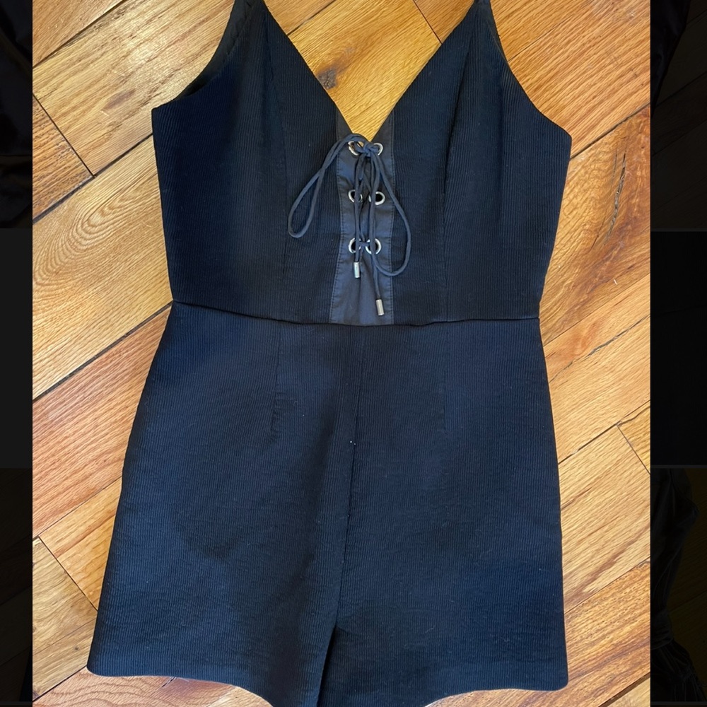 C/MEO collective black lace up romper